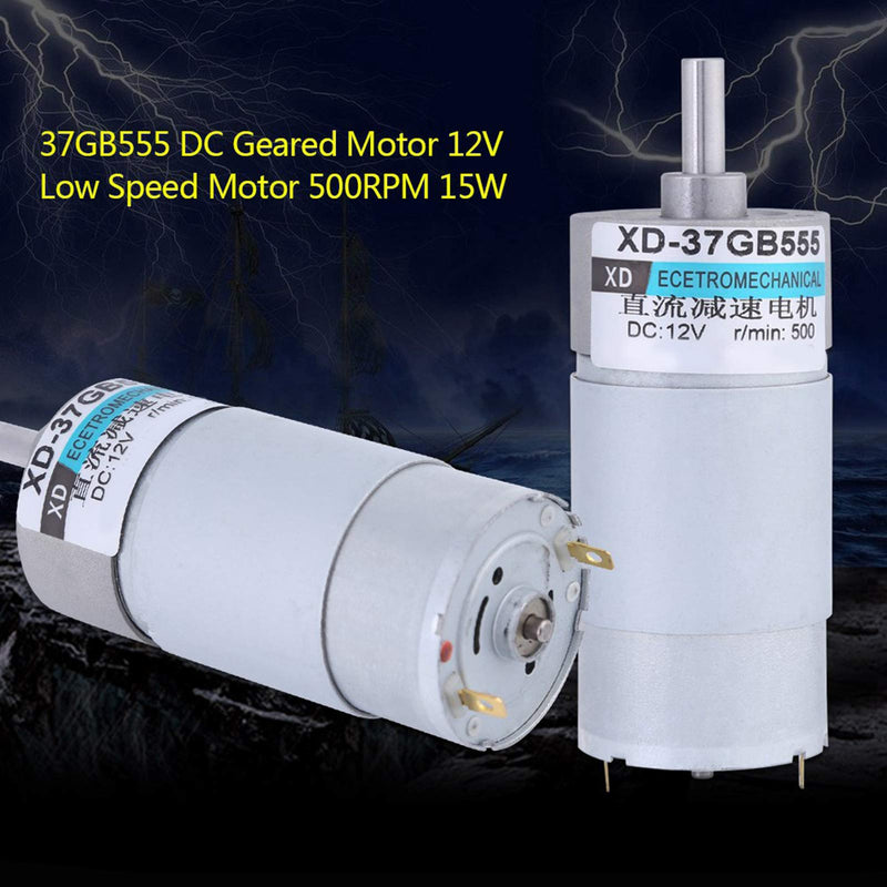 12V 15W DC Motor Gear Motor 37GB555 500RPM Large Torsion Power Tool for Window Opener Curtain Machine