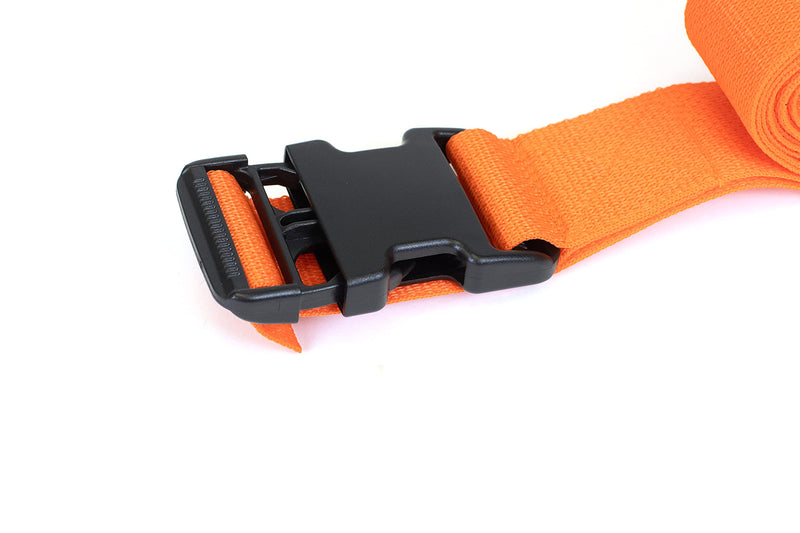 Primacare IR-5006 Unisex Restraint Strap with Plastic Buckles for Patients, Adults and Kids, Medical Disposable Waterproof Straps with Adjustable Locking for Easy Attachment, 2"x7', Orange