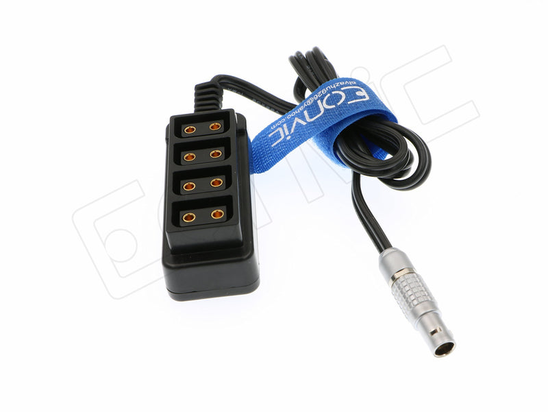 Eonvic 2pin Male to 4-Port Hub Adapter Splitter Power Supply Cable for ARRI Alexa TILTA (Straight 2pin) Straight 2pin