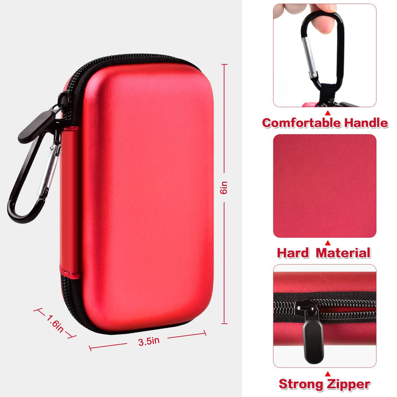 Case Compatible with Samsung T7/ T7 Touch Portable SSD 1TB 2TB 500GB USB 3.2 External Solid State Drive, Travel Carrying Storage Organizer Fits for USB Cables and More Accessories (Red) Red
