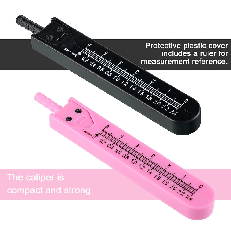 2 Pieces EKG Caliper ECG Calipers Measuring Tool with Ruler Electrocardiogram Drafting Divider for Nursing (Black and Pink) Black and Pink