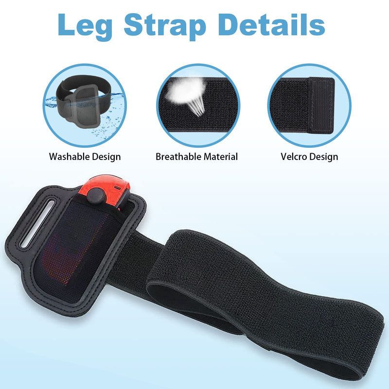 JoyHood Leg Strap for Switch/Switch OLED Joy-Con Controller, Game Accessories compatible with Switch Sports Play Soccer/Ring Fit Adventure, Adjustable Elastic Switch Leg Straps for Adults & Kids