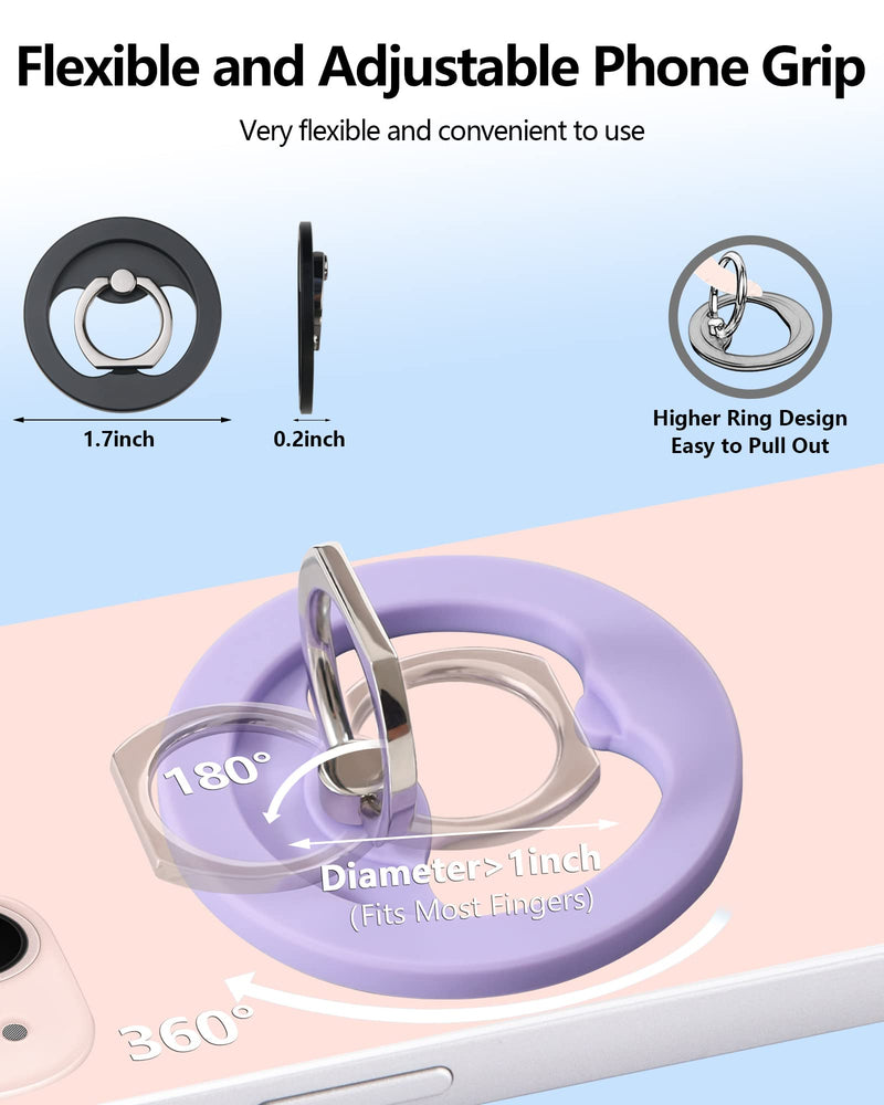 Magnetic Phone Grip (MagGo) Removable Phone Holder Stand Adjustable Finger Ring Grip Compatible with Magsafe iPhone13 13pro 13mini iPhone 12,12Pro/12Pro Max/12Mini/ iPhone 14 14Pro Max White