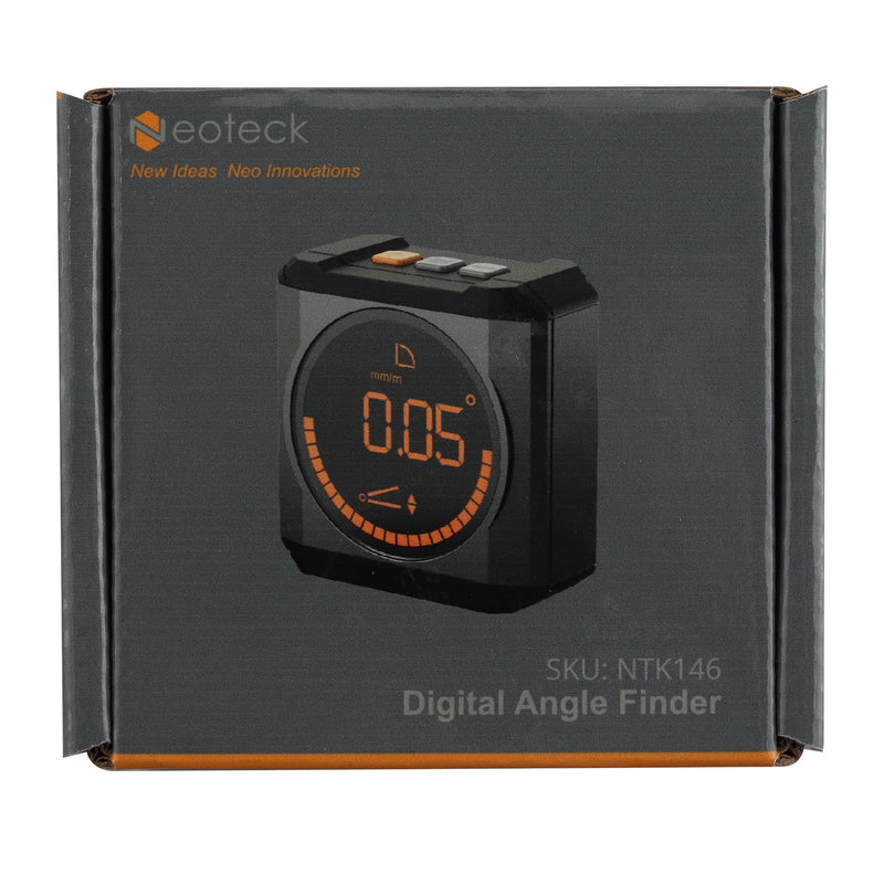 Neoteck Digital Protractor Inclinometer with LED Display, Rechargeable Level Box IP54 Waterproof for Woodworking, Construction, Decoration, DIY Black New Version