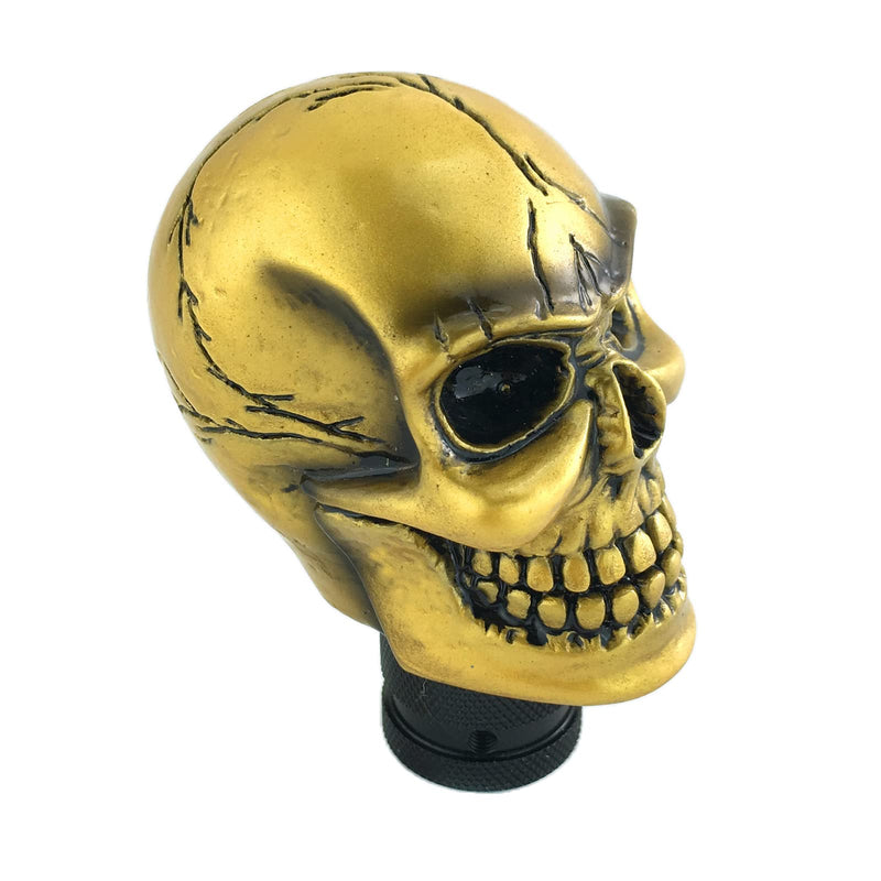 Arenbel Car Gear Lever Grip Knobs Skull Head Racing Shift Stick Manual Shifter Handle Fit Most Auto Manual Vehicles, Gold