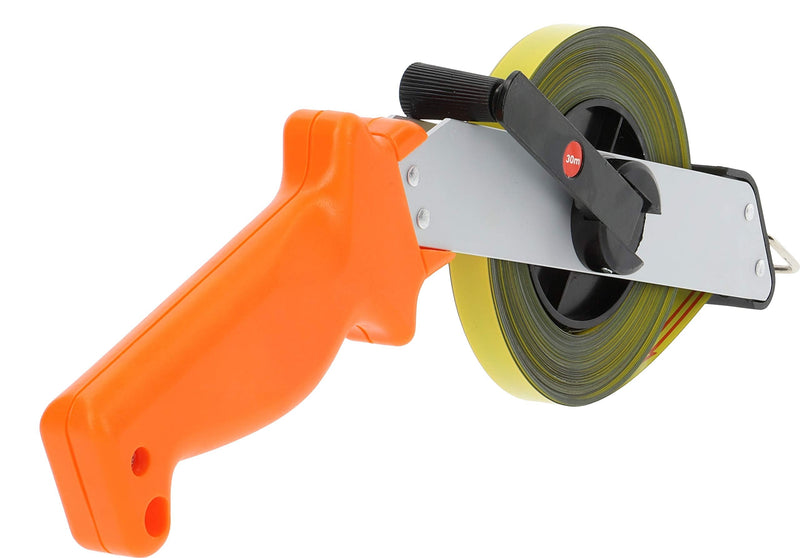 PRODIAMANT steel tape measure 30 m long tape measure width 13 mm tape measure with centimeter and millimeter scale folding crank