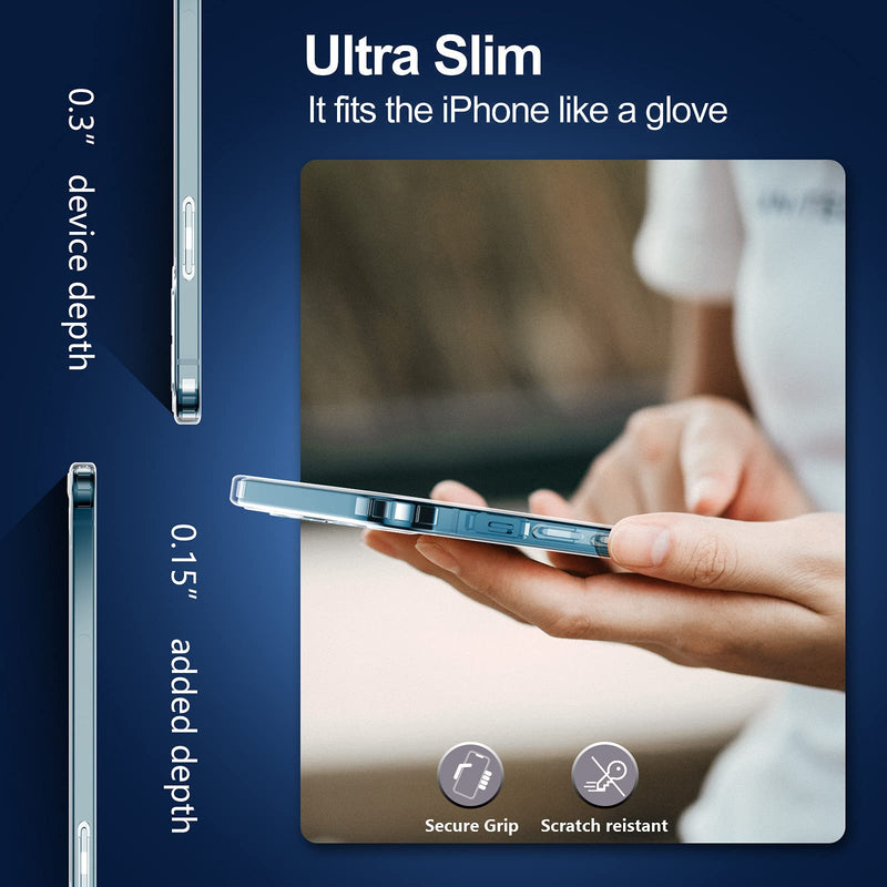 Temdan Clear Case Compatible with iPhone 12 Case/iPhone 12 Pro Case,Non-Yellowing Shockproof Protective Phone Case- Slim Thin