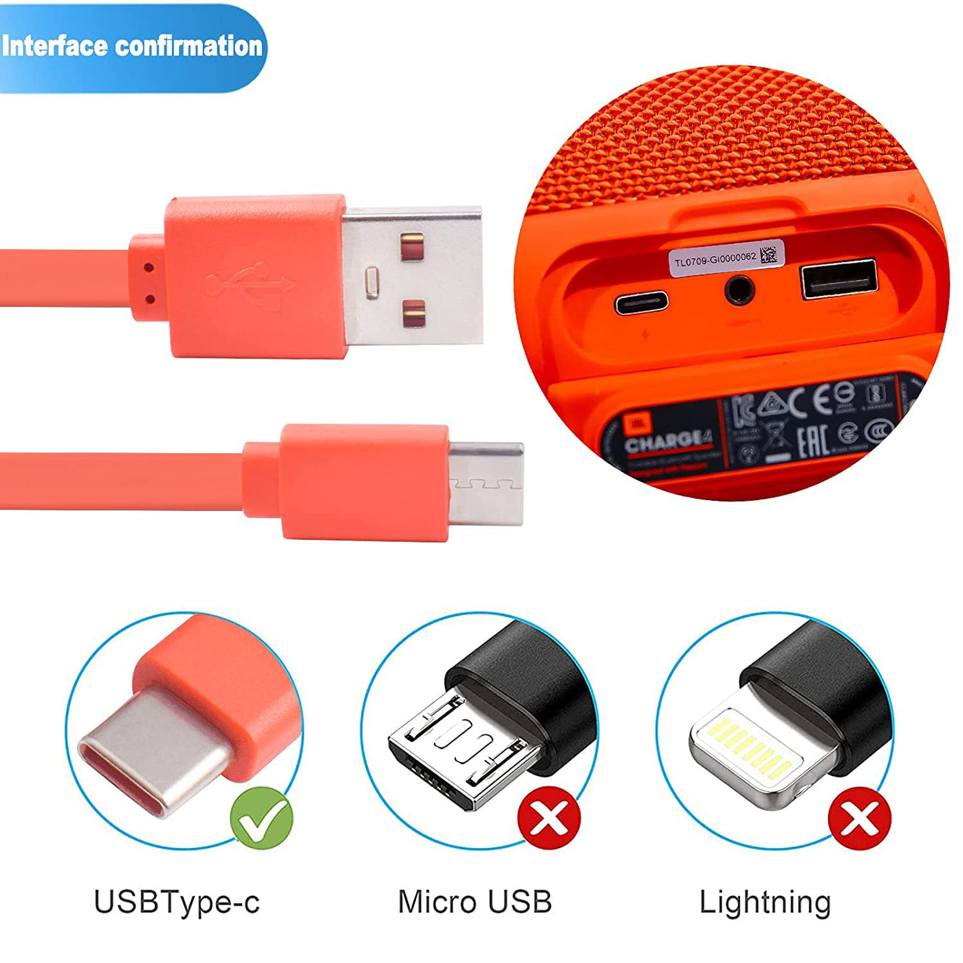 Usb Cable Jbl Flip Charger Watt Orange Charger Cable Compatible