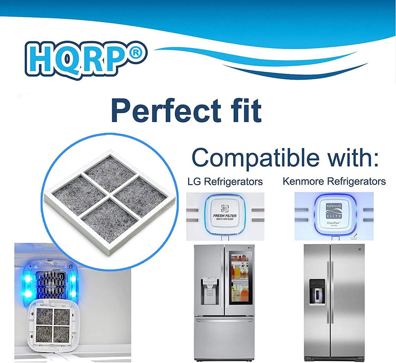 HQRP 4-Pack Air Filter compatible with LG LFX28968SB LFX28968SW LFXC24726D LFXC24796D LFXS29626B LFXS29766S LFXS30786S LFXS30796D LFXS32726S LFXS32736D Refrigerator