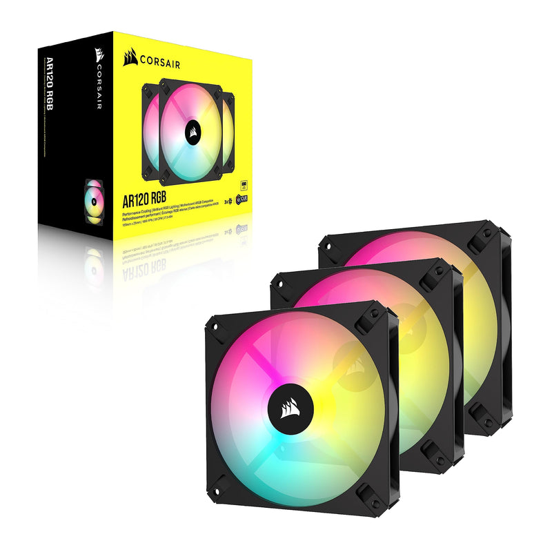 Corsair iCUE AR120 RGB Digital 120mm ARGB Compatible Fan Triple Pack - Black Triple (120mm)