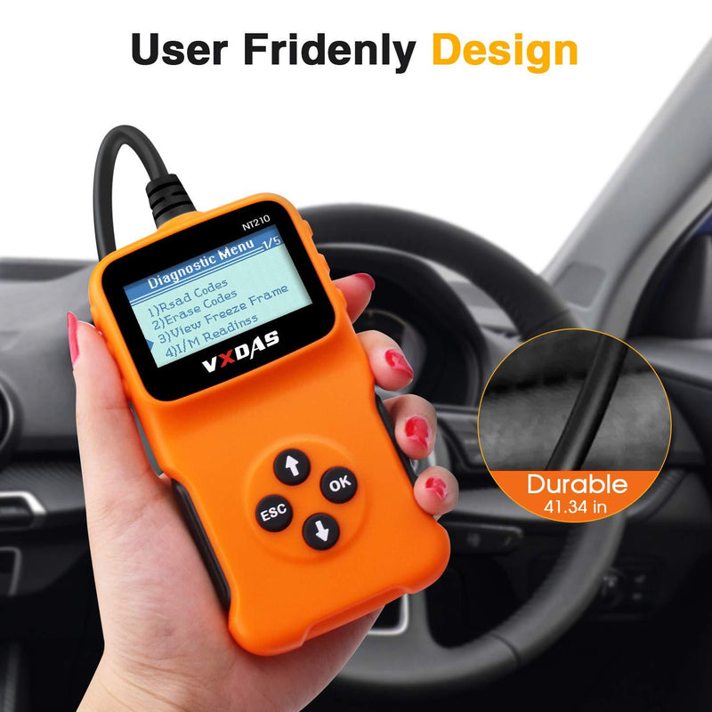 VXDAS OBD2 Scanner Car Diagnostic Scan Tool Check Engine Light Universal OBDII Code Reader, Smog Check of All CAN Fault Car After 1996