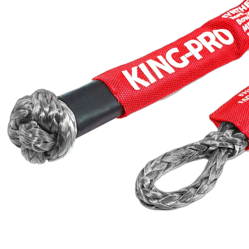 KING-PRO Recovery Ring 7/16"x20" Soft Shackle 35,000lbs Breaking Strength with Snatch Ring 45,000lbs for Full-Size Truck Large SUVs Offroad Vehicels 1-Pack (Red-Black)