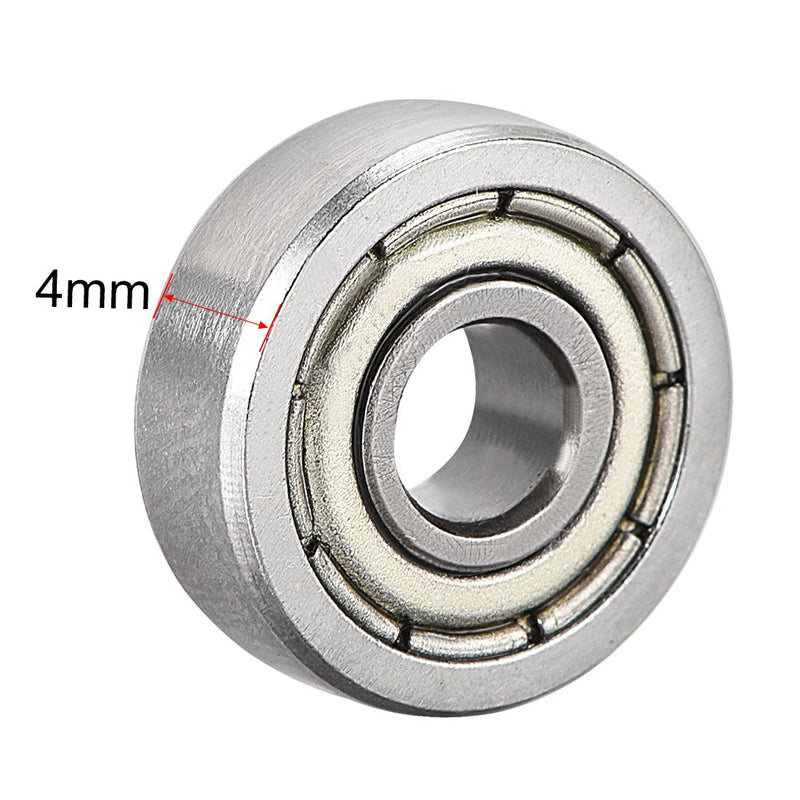 uxcell 604ZZ Deep Groove Ball Bearing Double Shield 604-2Z 80014, 4mm x 12mm x 4mm High Carbon Steel Z1 Bearings (Pack of 20)