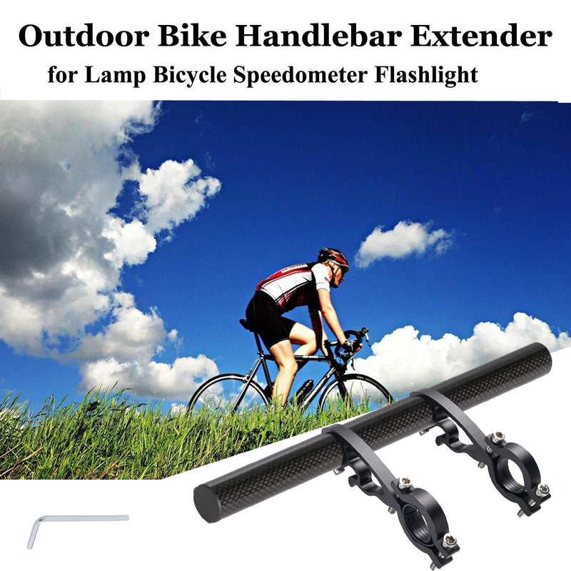 Yizhet Bike Handlebar Extender, Bicycle Handlebar Extension Lightweight Durable Double Bike Handlebar Bracket for Holding Bicycle Speedometer, GPS, Phone Mount Holder Carbon Tube 20cm