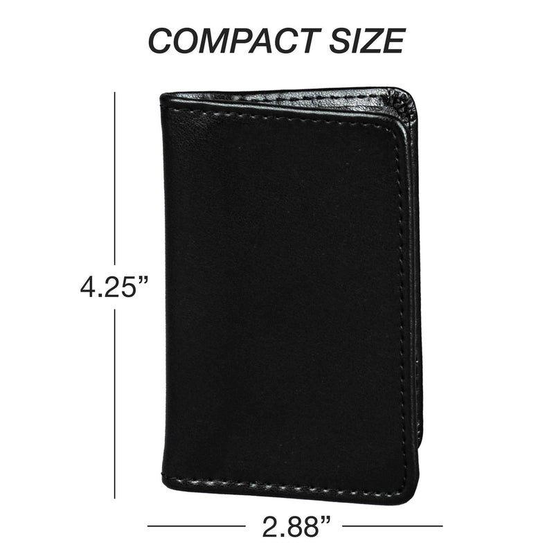 Samsill 81220 Regal Leather Business Card Holder, Case Holds 25 Business, Black