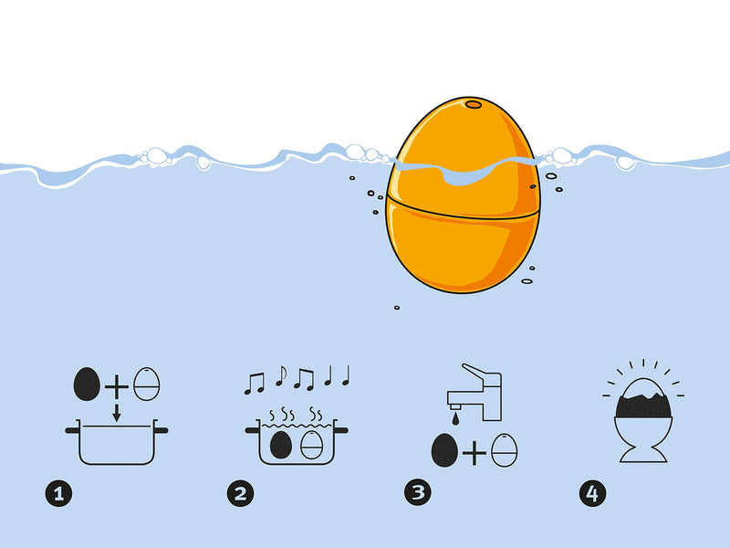 Brainstream BeepEgg Cook Perfect Soft, Medium, or Hard Boiled Favorite Tunes Singing and Floating Egg Timer, Camping