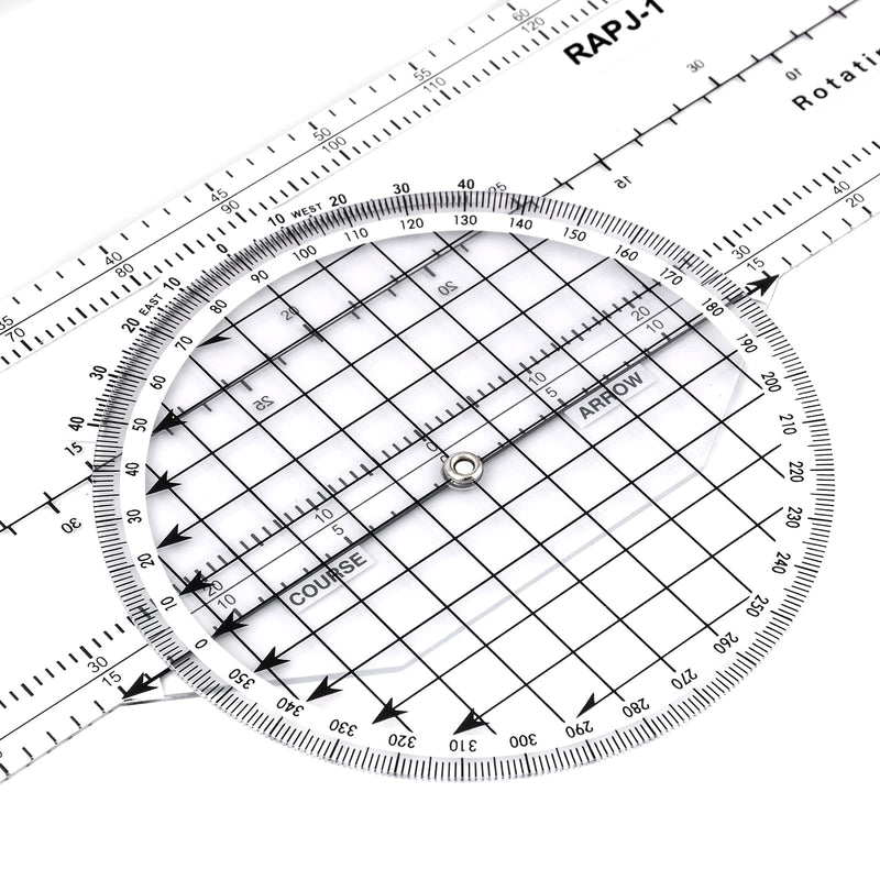 Aviation Plotter Aviation Slide Ruler with 8 Functions for Pilot Student Accessories, Rotating Azimuth Plotter, WAC Charts, Air Navigation Plotter for Navigation Purposes