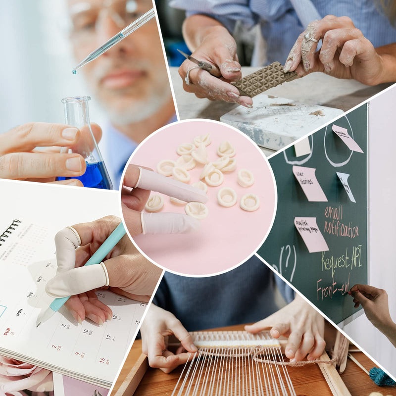 300 Pcs Fingertips Protective Finger Cots Small Finger Cots White Disposable Finger Rubber Tips for Injured Finger,Cracked Finger,Sports