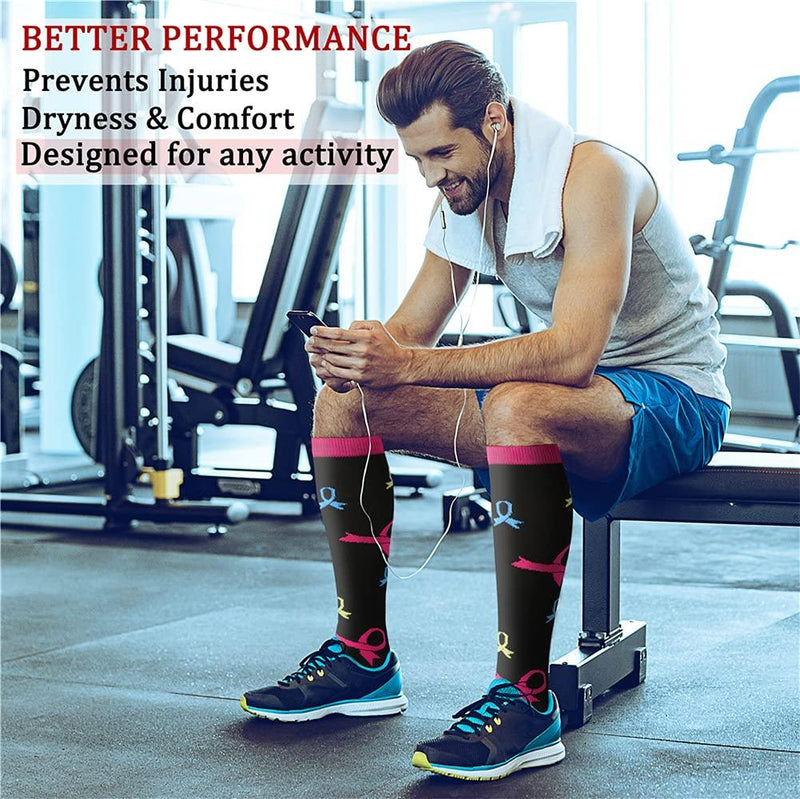 CHARMKING Compression Socks for Women & Men Circulation (8 Pairs)15-20 mmHg is Best Support for Athletic Running Cycling Small-Medium 01 Navy/Gray/Black/Blue/Navy/White/Black/Blue