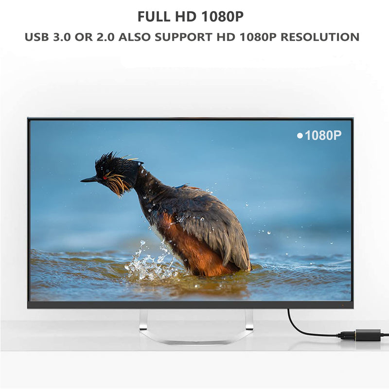 USB to HDMI Adapter for Monitor Windows 11 / 10 / 8, HDMI USB Converter for Laptop Mac MacBook pro, USB 3.0 USB 2.0 HDMI Cable Multiple Monitors for Desktop PC TV 1 Pack