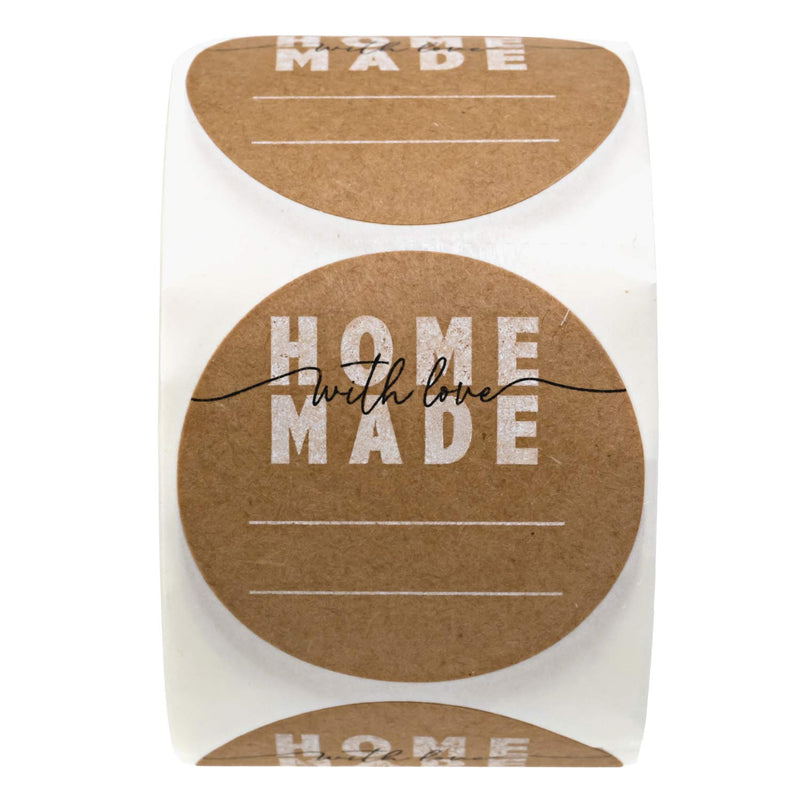 Homemade with Love Canning Stickers / 500 Circle Labels Printed On Sturdy Kraft Stock / 2" Modern Illustrated Decals