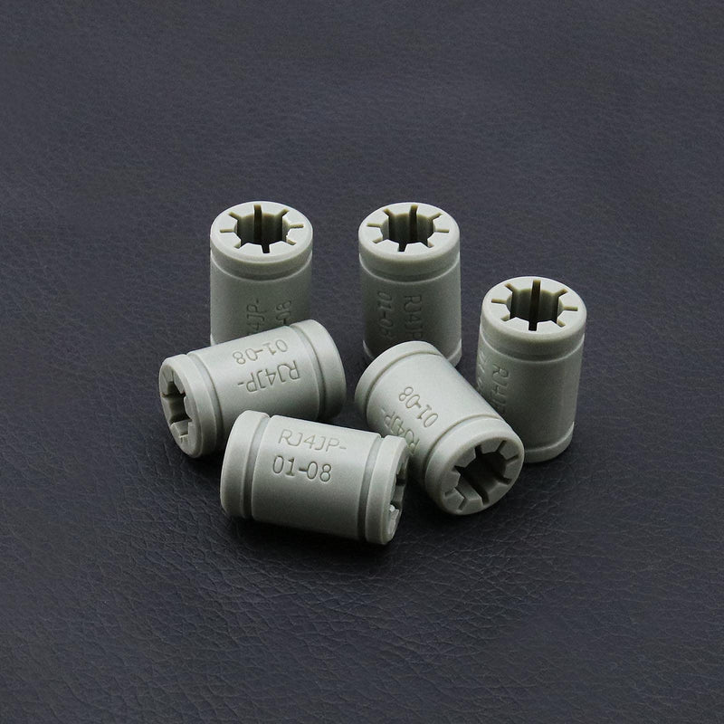 RJ4JP-01-08 Linear Bearing 3D Printer Replacement LM8UU Bearing 8mm Inner Shaft 15mm Outer Diameter 24mm Length 10-Pack