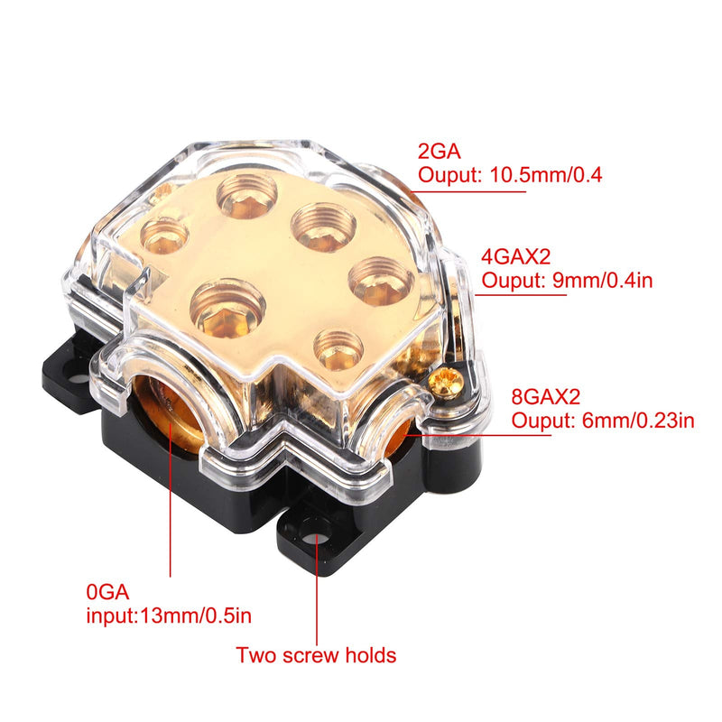 aqxreight - Ground Cable Splitter Block, Power Distribution Block 1 in 5 Ways Out Ground Cable Splitter Distributor for Auto Car Boat
