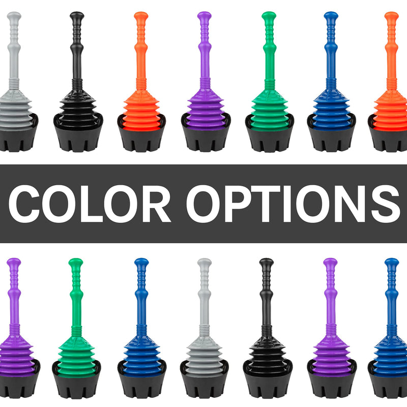 JS Jackson Supplies Black Bellows Accordion Toilet Plunger with Black Storage Tray