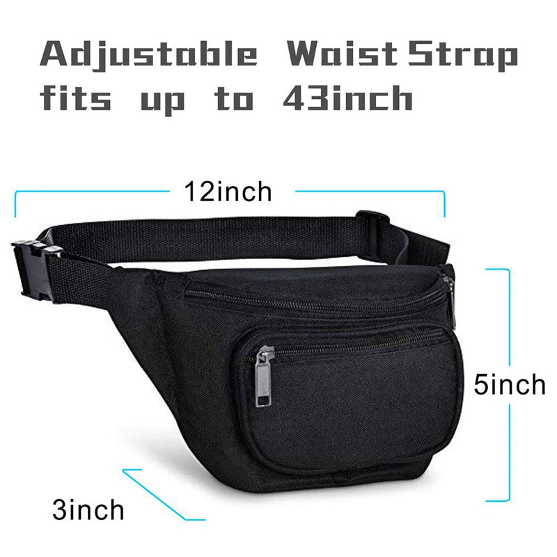 Fanny Pack, BuyAgain Quick Release Buckle Travel Sport Waist Fanny Pack Bag For Men Or Women Black
