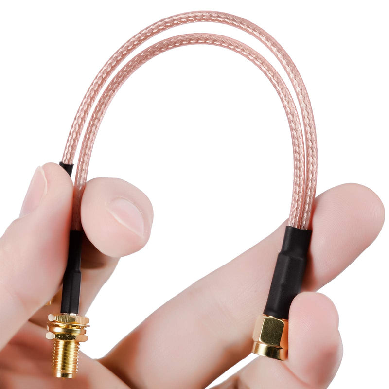 SUPERBAT RPSMA Coax Splitter Cable RP-SMA Plug to Dual RP-SMA Bulkhead Jack Cable 50ohm 6" for WiFi Antenna Router Security IP Camera Monitor Mini PCIE Card etc. RPSMA male to Dual female
