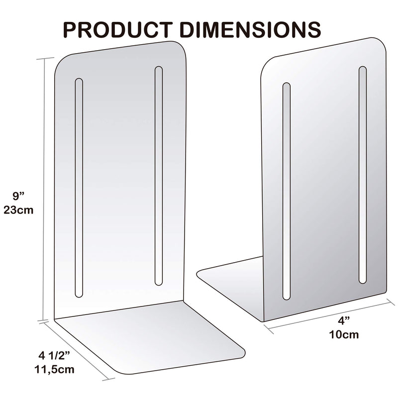 Acrimet Jumbo Premium Metal Bookends 9" (Heavy Duty) (Green Color) (1 Pair)