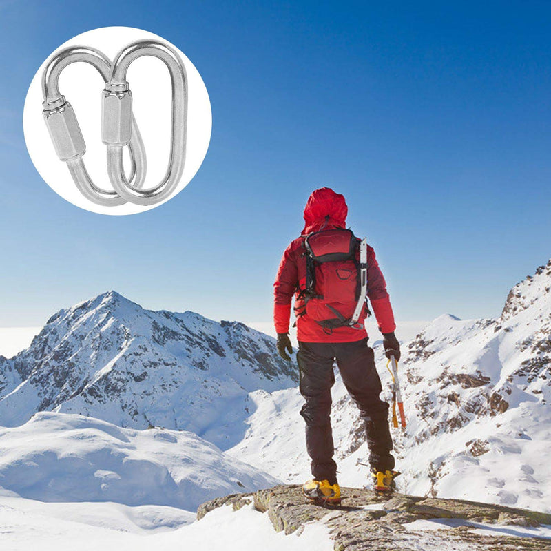 20Pack Quick Link, 3/16?Chain Link with 330lbs Loading, Stainless Steel Locking Carabiner Clip, Oval Keychain Connector Small Threaded Chain Clip for Dog Leash, Backpacks, Key Ring, Water Bottles
