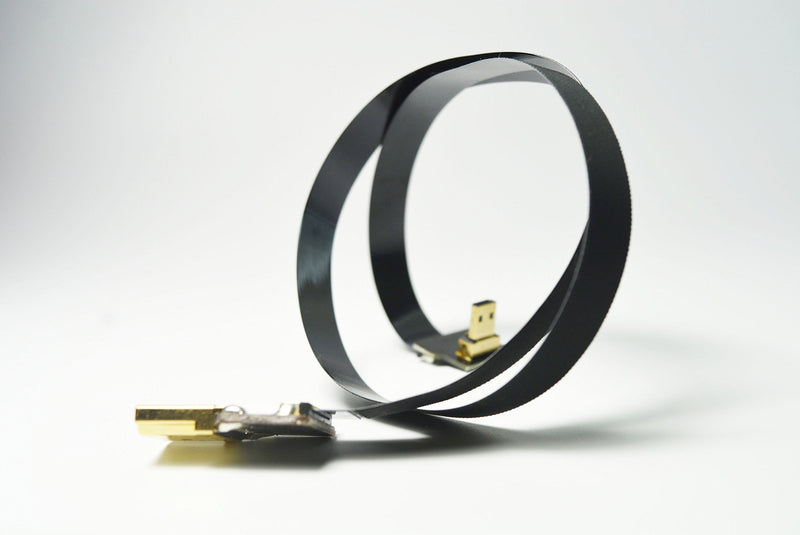 Thin HDMI Flat Slim FPV HDMI Cable Micro HDMI male 90 degree to Standard HDMI full HDMI Normal HDMI for Panasonic lumix GH4 blackmagic BMPCC sony alpha A5000 A6000 A7S A7R 60cm Black