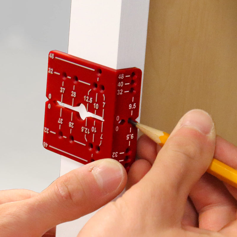 Milescraft 1342 Euro Hinge Jig• Concealed Hinge Jig for Framed & Frameless Cabinets• Automatically Aligns to 6 Common Hinge Settings• Metal Drill Guide Produces Perfect Hinge Holes– 35mm Bit Included