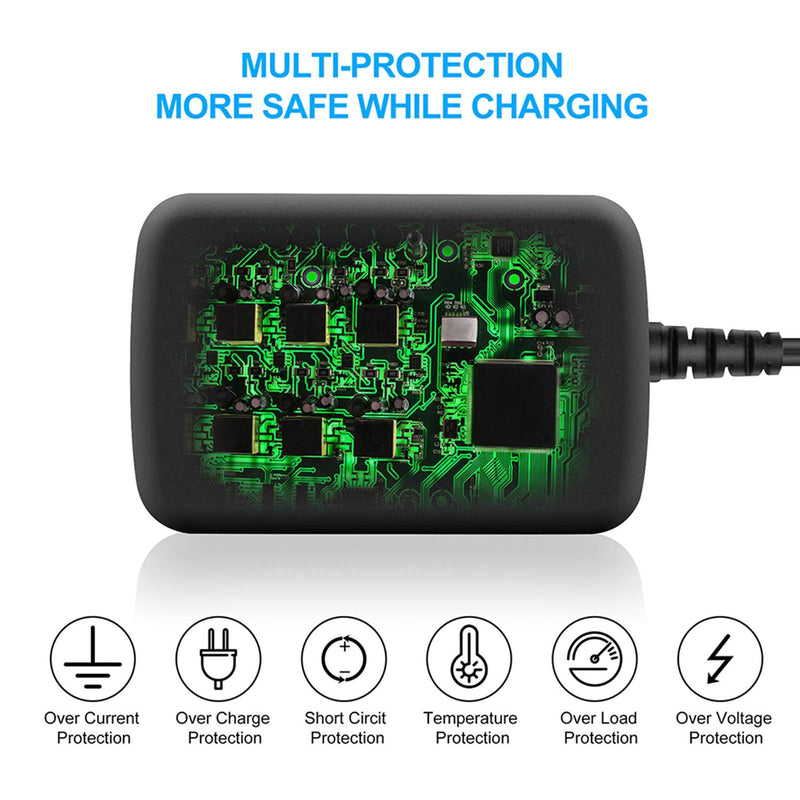 UL Listed 12V 1A 0.6A 0.5A Power Supply 12W Charger AC Adapter 12.0V 1000mA 800mA 600mA 500mA 300mA Regulated 12Volt DC Switching Power Cord Plug with 10 Interchangeable Jacks PERFEIDY
