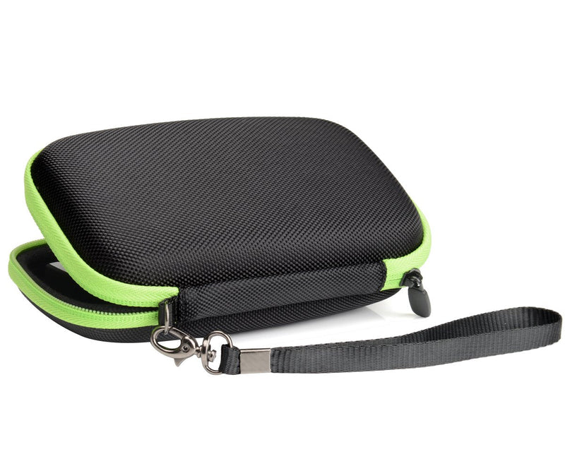 CaseSack case for ZOLEO Satellite Communicator, Black with Green Zip to Match ZOLEO, mesh Accessory Pocket, Large Handy case for More Accessories Black large