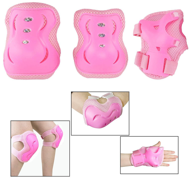 BOSONER Kids/Youth Knee Pad Elbow Pads Guards Protective Gear Set for Roller Skates Cycling BMX Bike Skateboard Inline Skatings Scooter Riding Sports PINK Small (3-8 years)