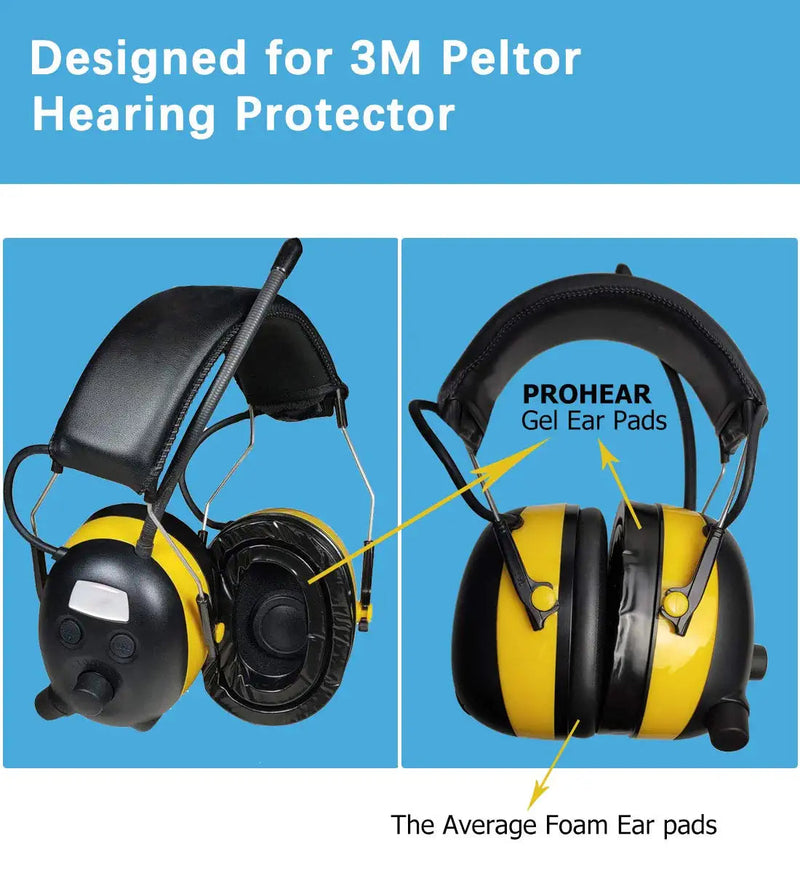 PROHEAR GEP01 Gel Ear Pads (Upgraded) for 3M PELTOR Headsets Gel Ear Pads for 3M Peltor