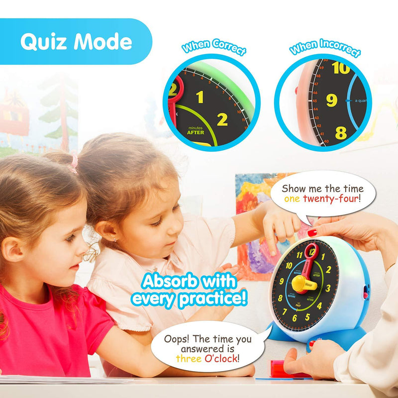 BEST LEARNING Learning Clock - Educational Talking Learn to Tell Time Light-Up Toy with Quiz and Sleep Mode Lullaby Music for Toddlers & Kids Ages 3 to 6 Years Old