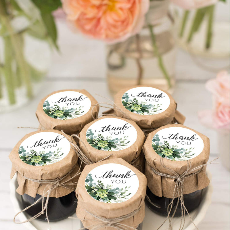 Boho Greenery Thank You Stickers - 1.5" Circle Labels / 500 per Pack