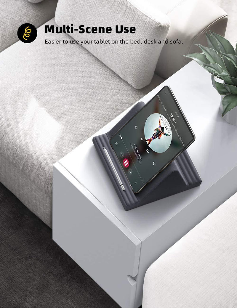 Tablet Pillow Stand, Pillow Soft Pad for Lap - Lamicall Tablet Holder Dock for Bed with 6 Viewing Angles, Compatible with iPad Pro 9.7, 10.5,12.9 Air Mini 4 3, Kindle, Galaxy Tab, E-Reader - Dark Gray