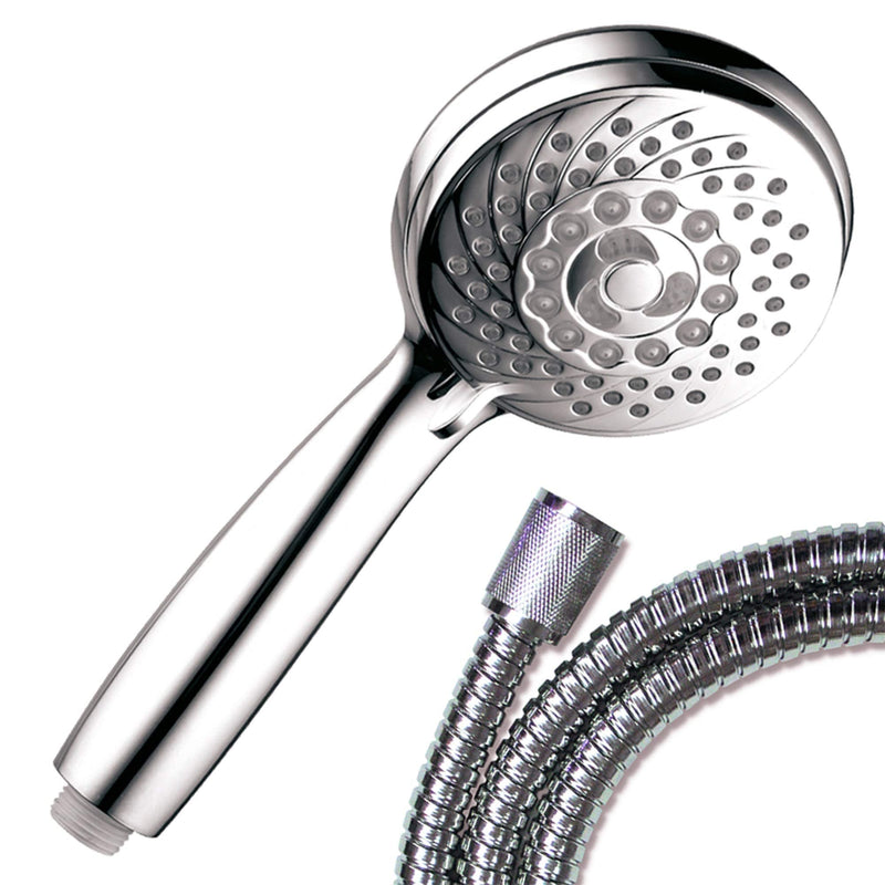 HotelSpa SpectrumTM Ultra-Luxury 7-setting / 7-color LED Handheld Shower-Head with Chrome Face. 7 colors of LED Lights change automatically every few seconds.