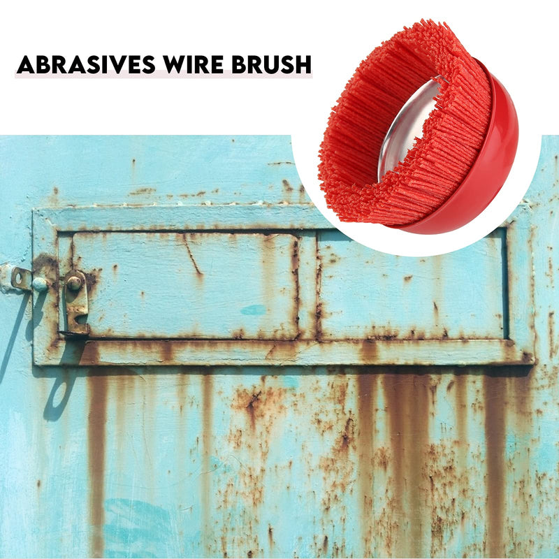 Domisyee 120mm Nylon Cup Brush for Angle Grinder and Drill, M14 Internal Thread, for effective removal of rust, corrosion, paint, scale and metal polishing cleaning