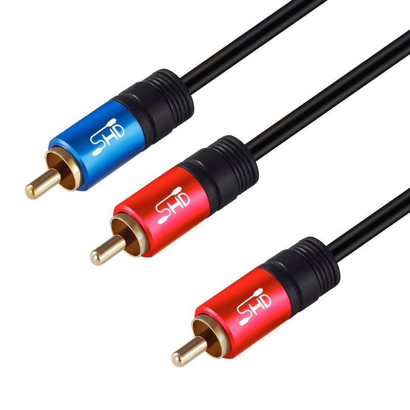 SHD RCA to 2RCA Subwoofer Cable Audio Cable 2RCA to 1RCA Bi-Directional RCA Y Adapter Premium Sound Quality Dual Shielded with Gold Plated Connectors-20Feet 20Feet