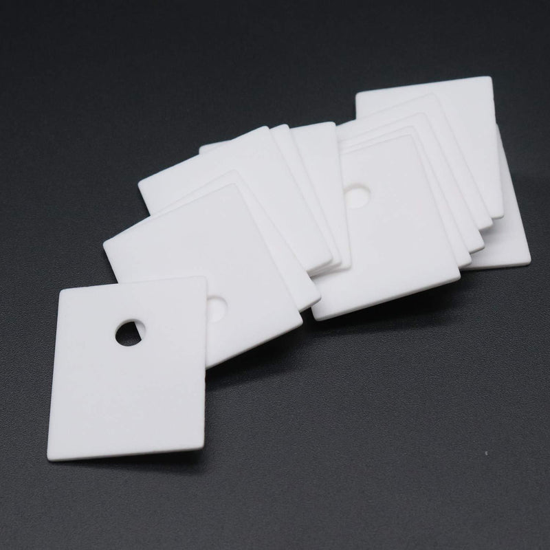 Xiaoyztan 100 Pcs TO-3P Alumina Ceramic Insulator Pads, Power Devices Heatsink Insulation Pad for MOS Transistor IGBT Transistor Heat Sink, 20 x 25 mm