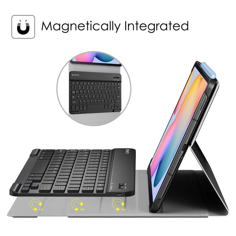 Fintie Keyboard Case for Samsung Galaxy Tab S6 Lite 10.4'' 2020 Model SM-P610 (Wi-Fi) SM-P615 (LTE), Slim Stand Cover with Secure S Pen Holder Detachable Wireless Bluetooth Keyboard, Black