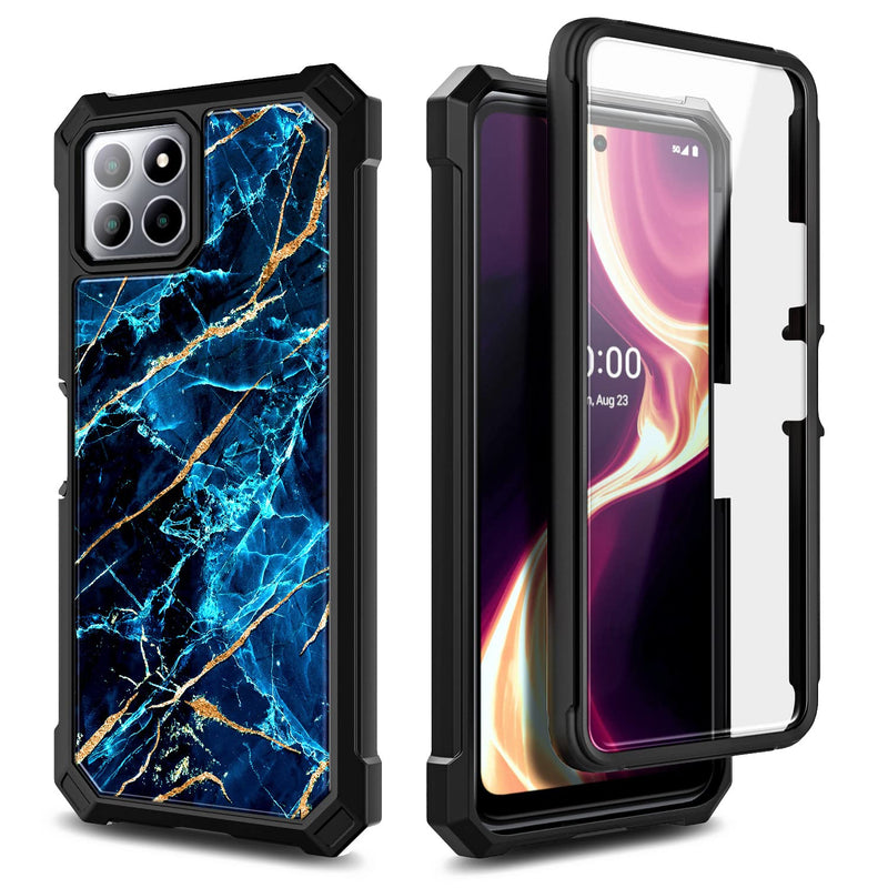 NZND Case for Boost Mobile Celero 5G Plus 2023 7.0" (Plus Version Only) with [Built-in Screen Protector], Full-Body Protective Shockproof Rugged Bumper Cover, Impact Resist Durable Case (Sapphire) Sapphire