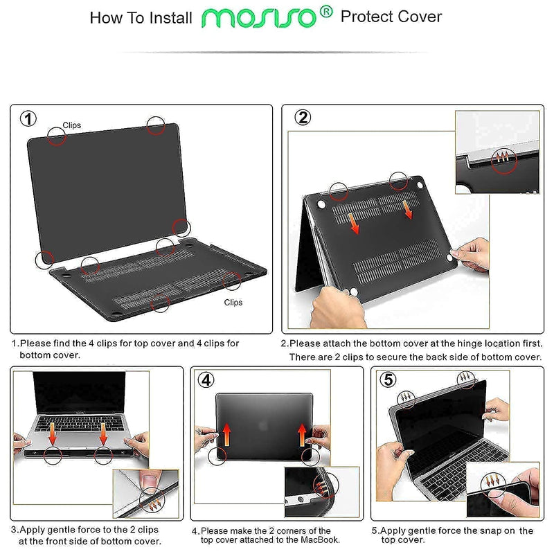 MOSISO Plastic Hard Shell Case & Sleeve Bag Compatible with MacBook Pro 13 inch 2020 2019 2018 2017 2016 Release A2338 M1 A2289 A2251 A2159 A1989 A1706 A1708, Black