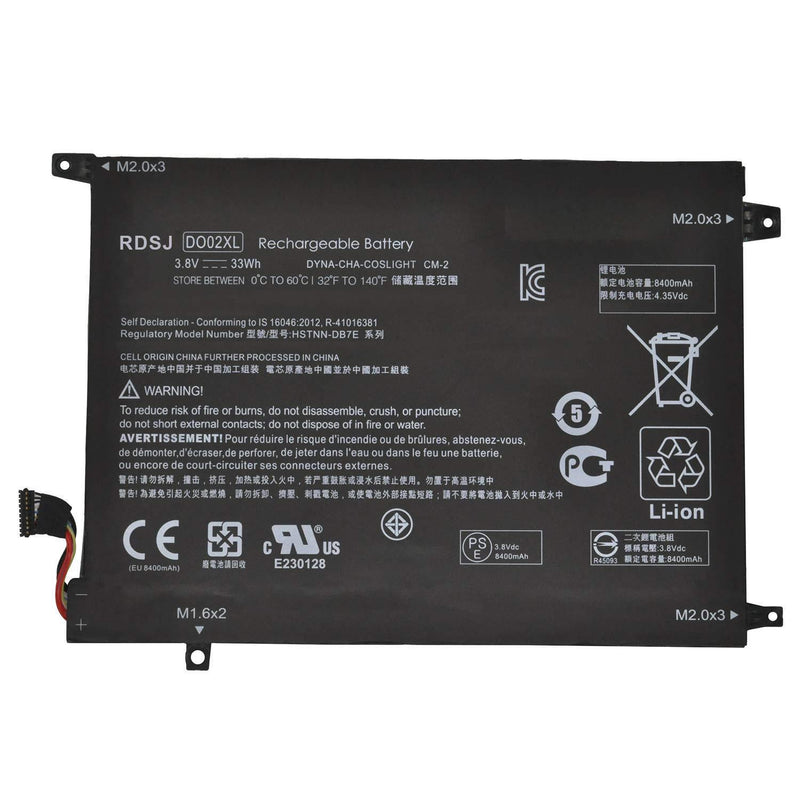 DO02XL Battery Compatible HP Pavilion X2 10 Series x2 10-j024tu 10-j025tu 10-n013dx 10-n030ca 10-n20no 10-n20ns 810749-2C1 810749-421 810985-005 HSTNN-LB6Y HSTNN-DB7E TPN-I121 TPN-I122 3.8V 33Wh