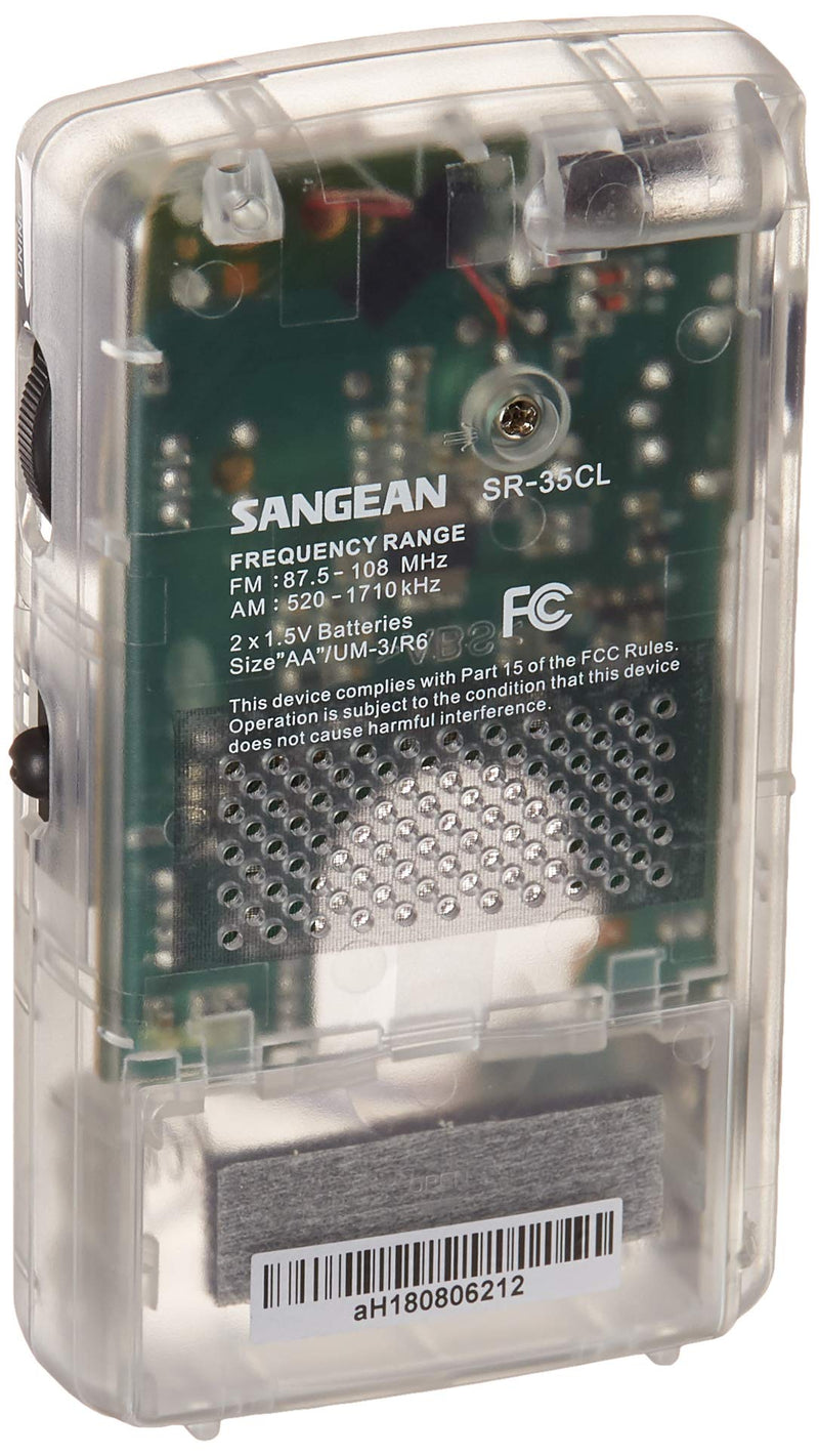 Sangean SR-35CL AM/FM Pocket Radio Clear